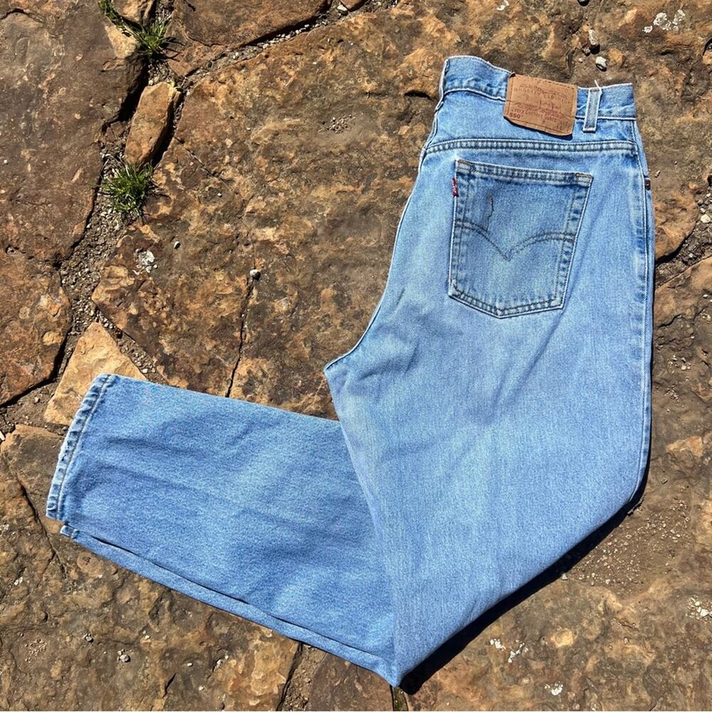 Vintage 90s Levi’s 550 Wedgie High Rise taper leg Mom Jeans 18W